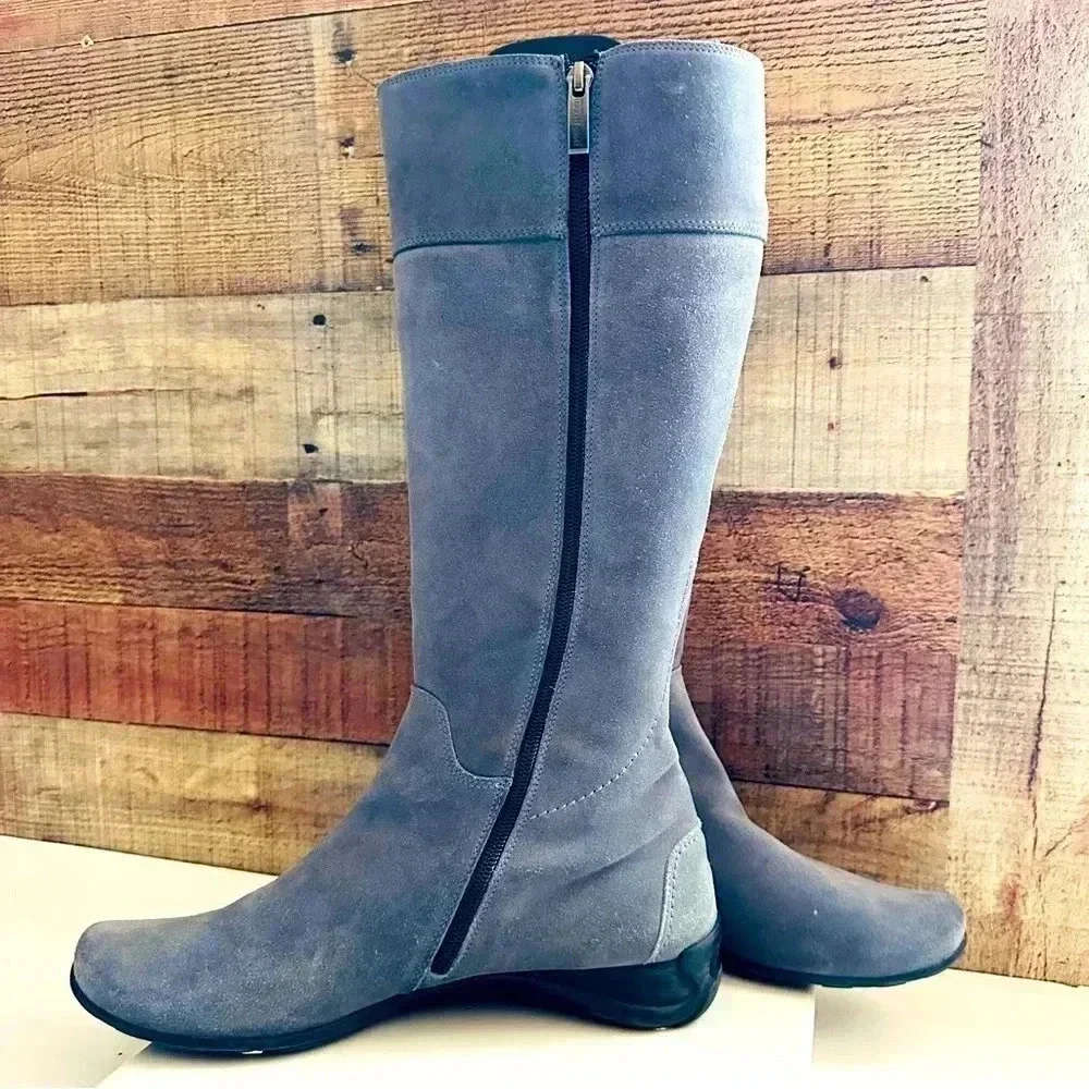 Paul Green Abby Riding Tall Suede/Leather Stretch Zip Up Boots
